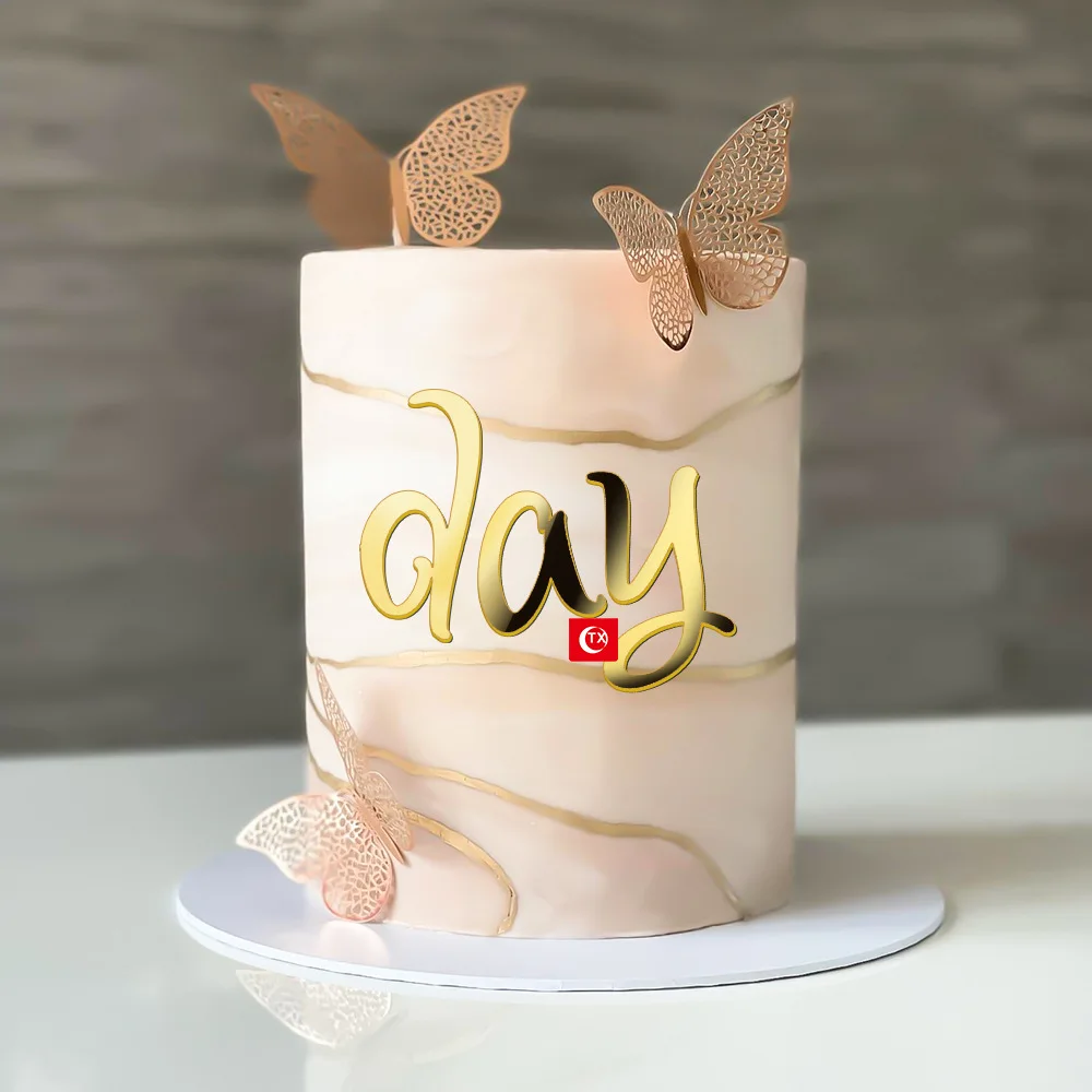 Golden Mirror Acrylic A-Z English Letter Alphabet Cake Decorating for Birthday Party Wedding Dessert DIY Decoration Cake Toppers