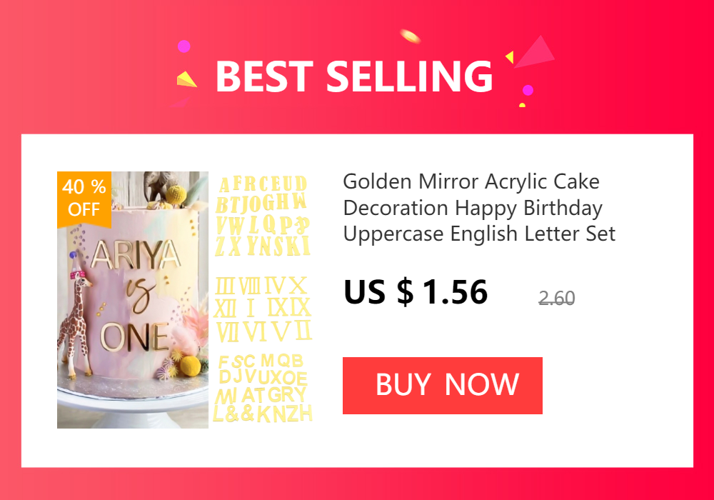 Golden Mirror Acrylic A-Z English Letter Alphabet Cake Decorating for Birthday Party Wedding Dessert DIY Decoration Cake Toppers