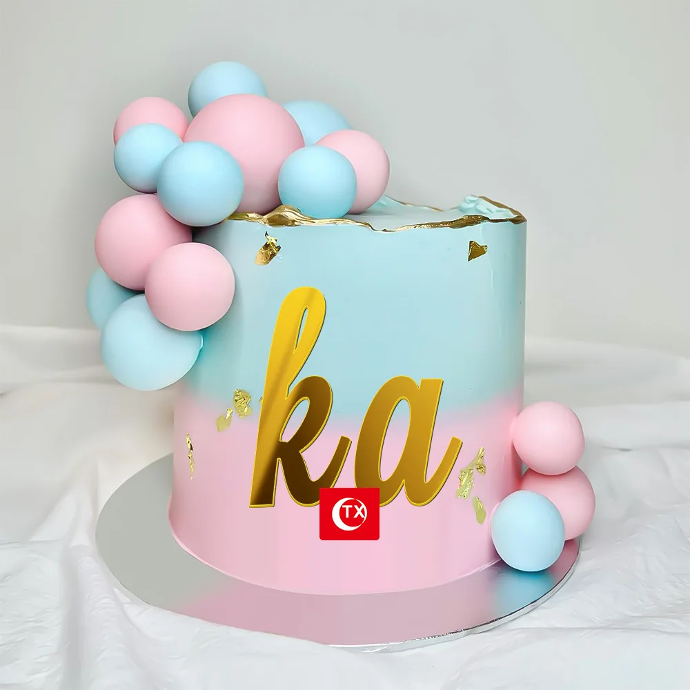 Golden Mirror Acrylic A-Z English Letter Alphabet Cake Decorating for Birthday Party Wedding Dessert DIY Decoration Cake Toppers