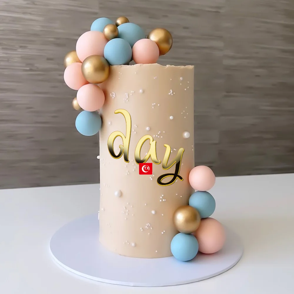 Golden Mirror Acrylic A-Z English Letter Alphabet Cake Decorating for Birthday Party Wedding Dessert DIY Decoration Cake Toppers