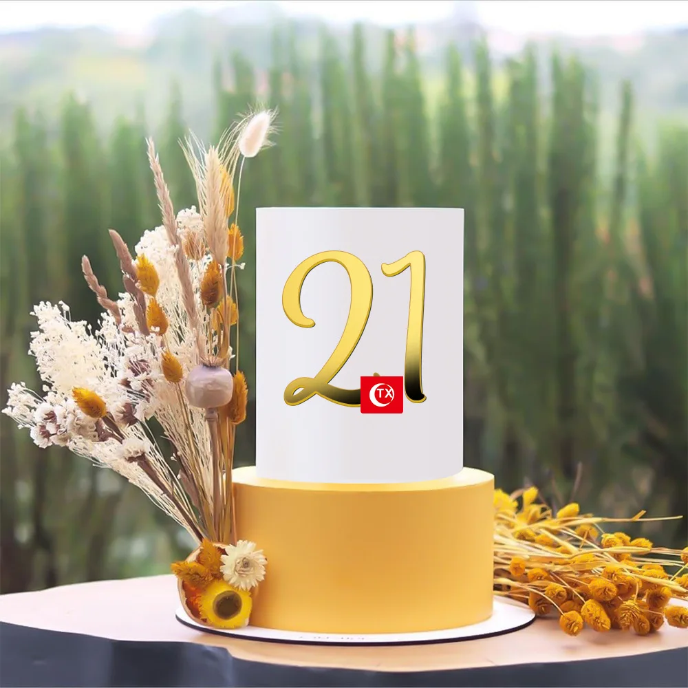 Golden Mirror Acrylic A-Z English Letter Alphabet Cake Decorating for Birthday Party Wedding Dessert DIY Decoration Cake Toppers