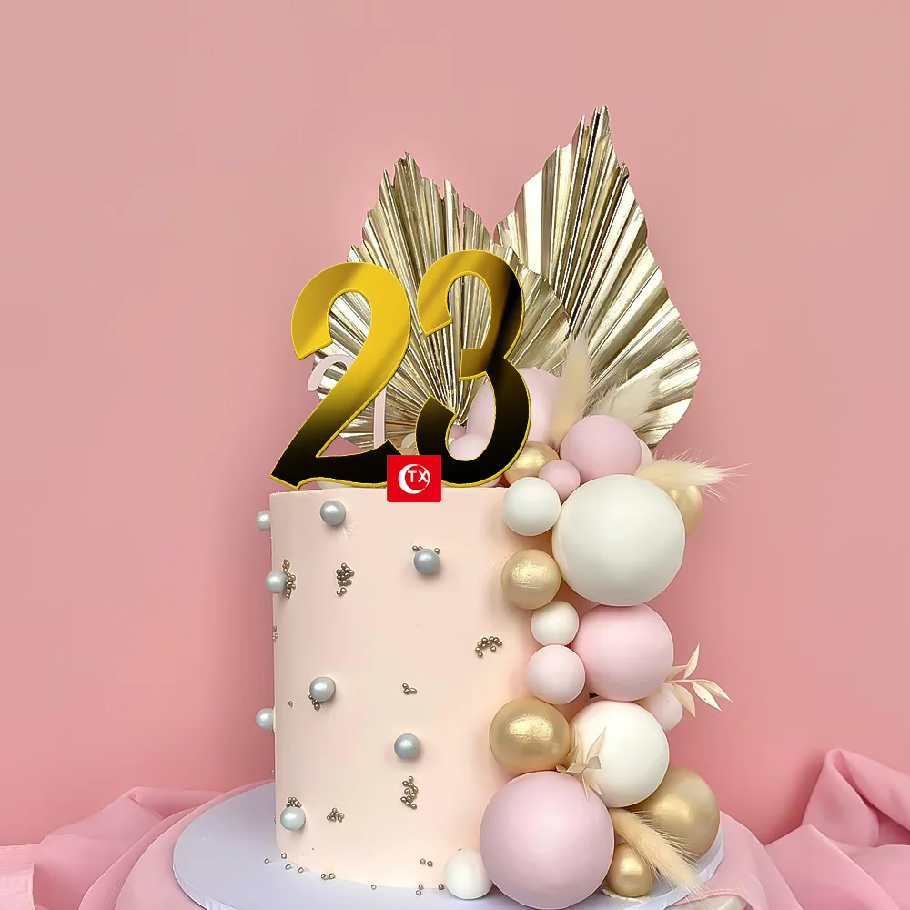 Golden Mirror Acrylic A-Z English Letter Alphabet Cake Decorating for Birthday Party Wedding Dessert DIY Decoration Cake Toppers