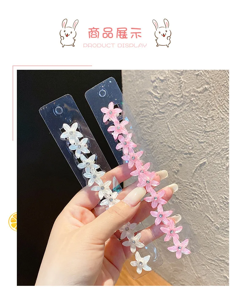 10PCS/Set Hair Clip Braided Hair Small Flower Hair Buttons Hairpin Girl Cute Headdress Girl Mini Hair Claw Hair Accessories