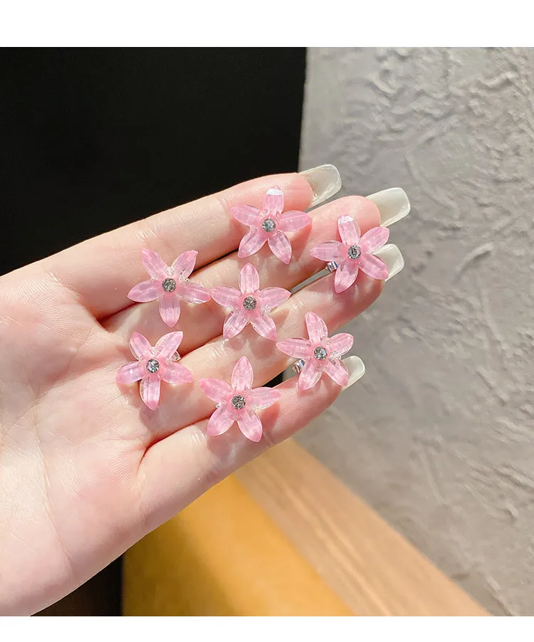10PCS/Set Hair Clip Braided Hair Small Flower Hair Buttons Hairpin Girl Cute Headdress Girl Mini Hair Claw Hair Accessories
