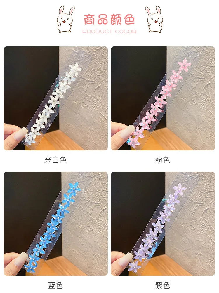 10PCS/Set Hair Clip Braided Hair Small Flower Hair Buttons Hairpin Girl Cute Headdress Girl Mini Hair Claw Hair Accessories