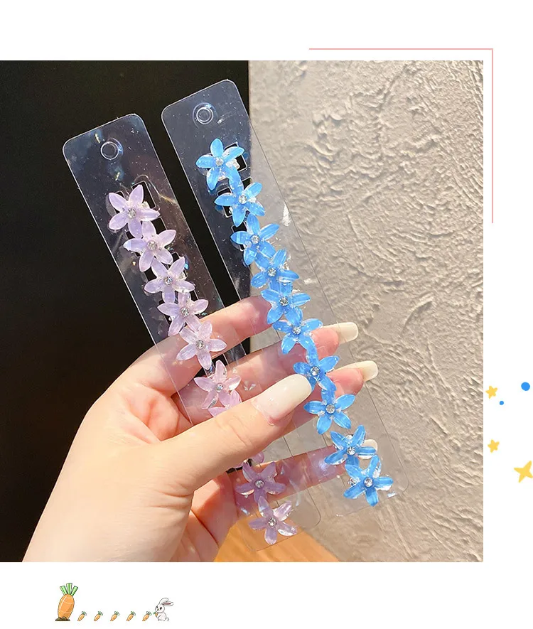 10PCS/Set Hair Clip Braided Hair Small Flower Hair Buttons Hairpin Girl Cute Headdress Girl Mini Hair Claw Hair Accessories