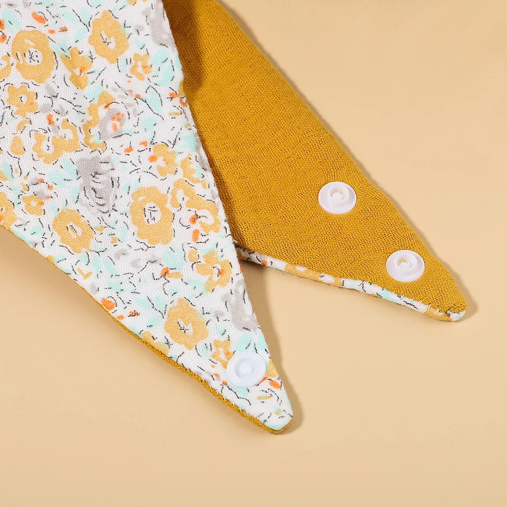 3Pcs/Set Muslin Cotton Baby Bib Newborn Bows Headband Triangle Print Saliva Towel Infant Boy Girl Feeding Burp Cloth Shower Gift