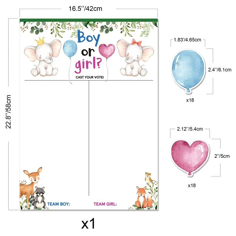 Boy or Girl Gender Reveal Voting Game Poster Board with Stickers Baby Gender Reveal Party Decoration Baby Shower Supplies