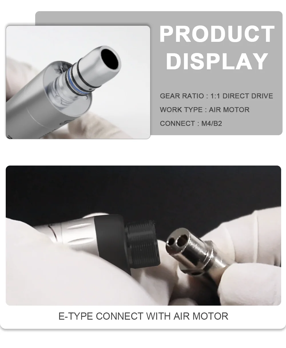 AI-M205-M4/B2 Mini Steel Body Inner Water Spray Air Micromotor Contra Angle Low Speed Straight Handpiece For Dental Chair