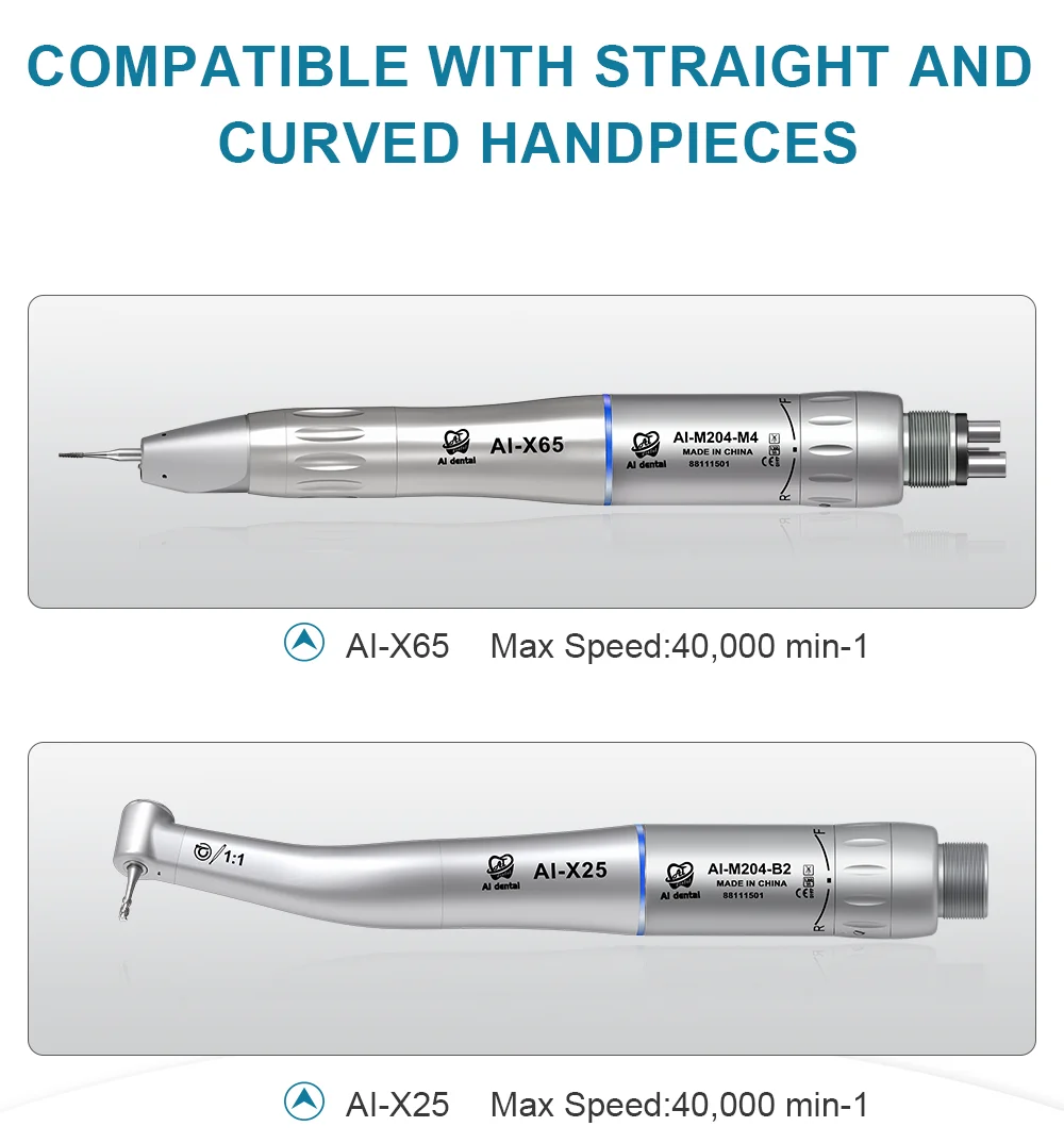 AI-M205-M4/B2 Mini Steel Body Inner Water Spray Air Micromotor Contra Angle Low Speed Straight Handpiece For Dental Chair