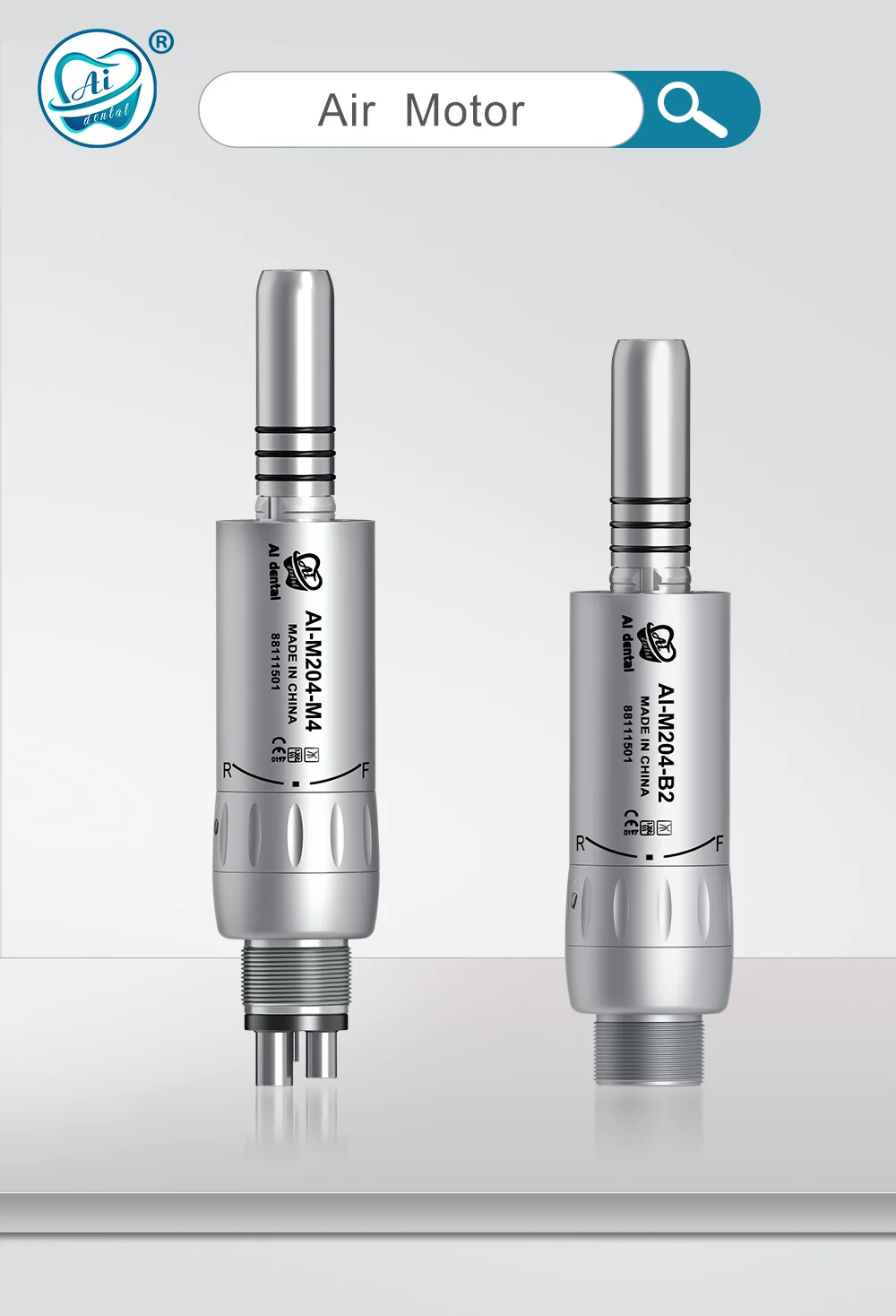 AI-M205-M4/B2 Mini Steel Body Inner Water Spray Air Micromotor Contra Angle Low Speed Straight Handpiece For Dental Chair