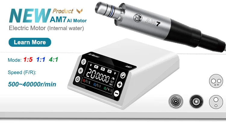AI-M205-M4/B2 Mini Steel Body Inner Water Spray Air Micromotor Contra Angle Low Speed Straight Handpiece For Dental Chair