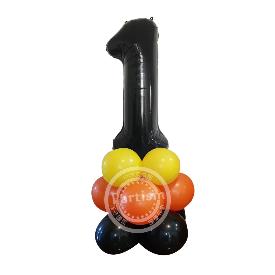 1set Number Balloon Tower Vehicle Excavator Truck Balloons for Boy's Construction Birthday Party Decorations DIY Gifts Supply