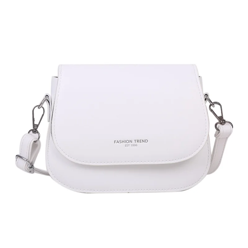 Yogodlns Trendy Saddle Shoulder Bag Women PU Leather Crossbody Bag Simple Solid Color Flap Messenger Bag Designer Handbags Pouch
