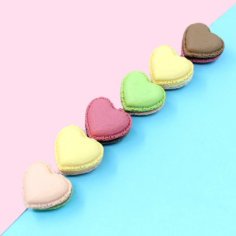 6PCS Simulation Macaron Model Fake Cake Cream Snack Children Shooting Props Wedding Dessert Window Decoration Ornaments 23*15mm
