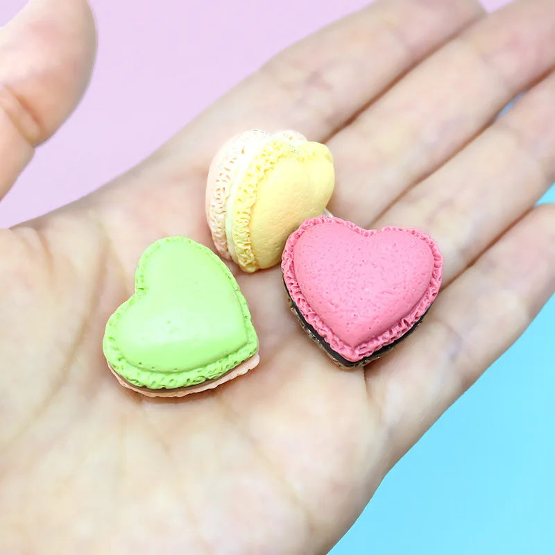 6PCS Simulation Macaron Model Fake Cake Cream Snack Children Shooting Props Wedding Dessert Window Decoration Ornaments 23*15mm