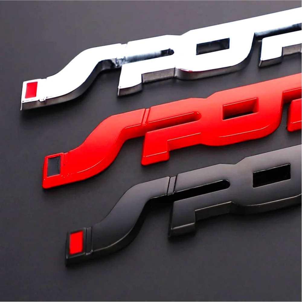 Car Sticker 3D Decor Fashion Styling Metal Chrome Black Auto Car Trunk Racing Sport Word Letter Logo Emblem Badge Decal Sticker