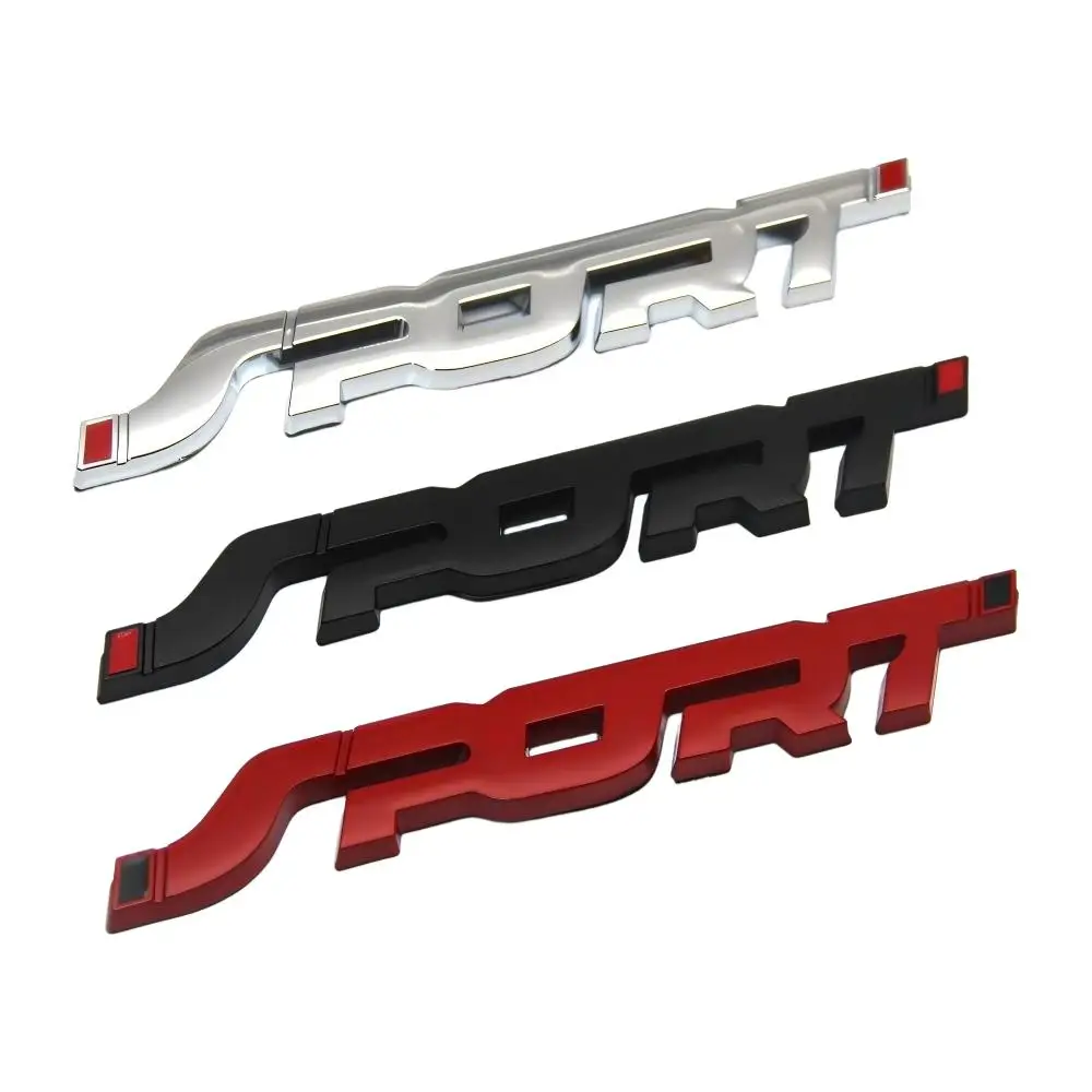 Car Sticker 3D Decor Fashion Styling Metal Chrome Black Auto Car Trunk Racing Sport Word Letter Logo Emblem Badge Decal Sticker
