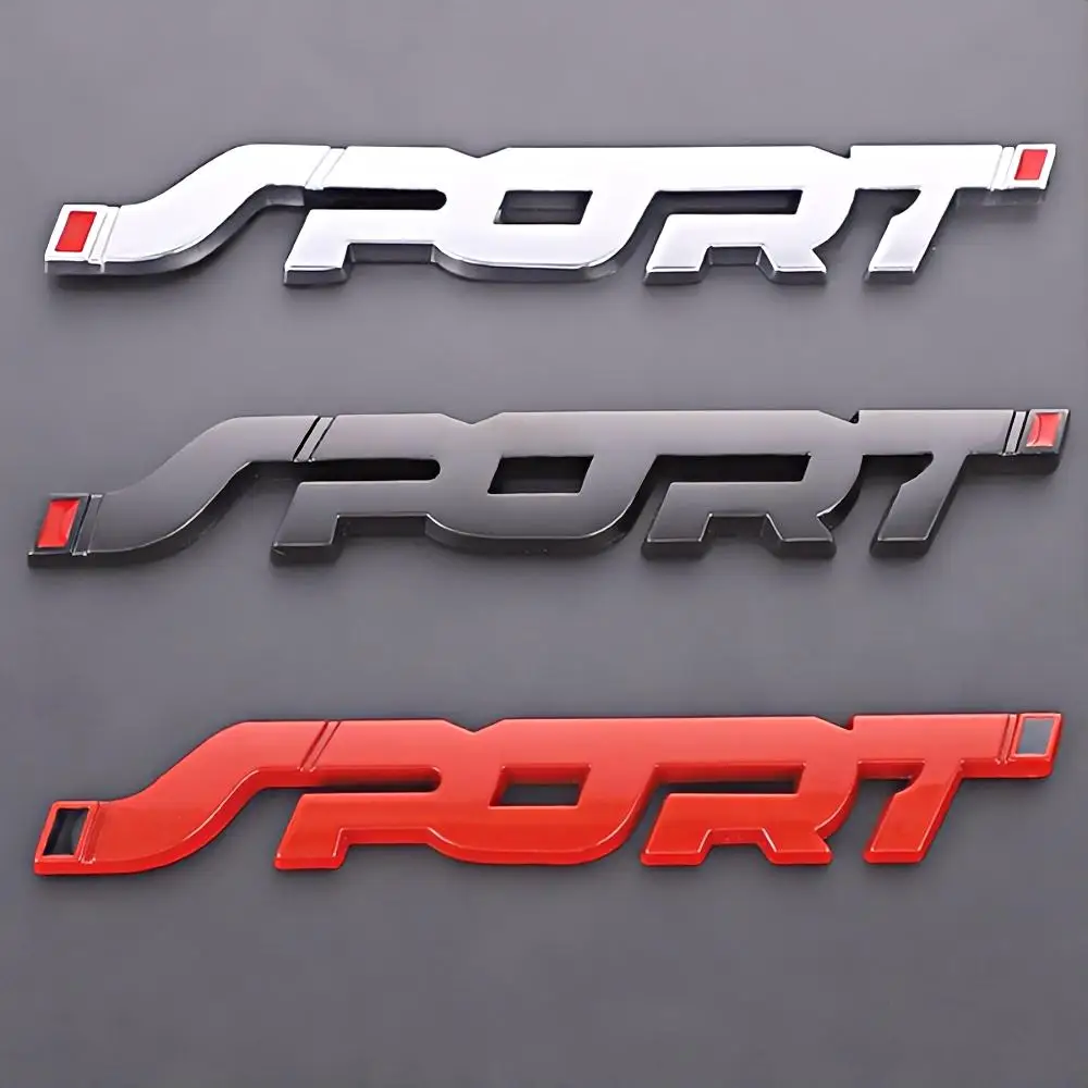 Car Sticker 3D Decor Fashion Styling Metal Chrome Black Auto Car Trunk Racing Sport Word Letter Logo Emblem Badge Decal Sticker