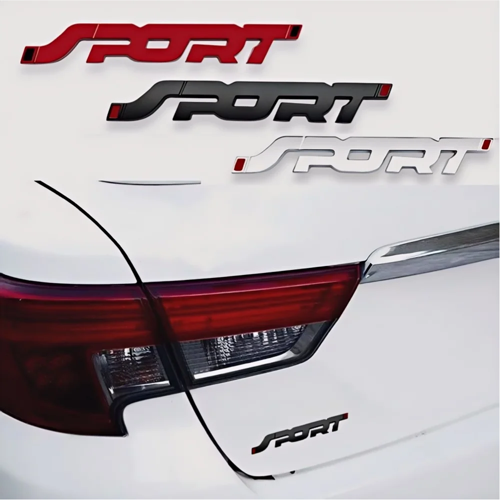 Car Sticker 3D Decor Fashion Styling Metal Chrome Black Auto Car Trunk Racing Sport Word Letter Logo Emblem Badge Decal Sticker