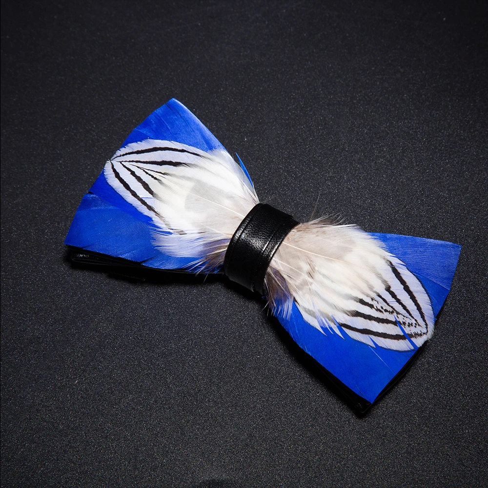 JEMYGINS New Design Men's Wedding Bow Tie Fashion Handmade Feather BowTie Gift for Birthday Party Men Bow Tie Suit Accessories