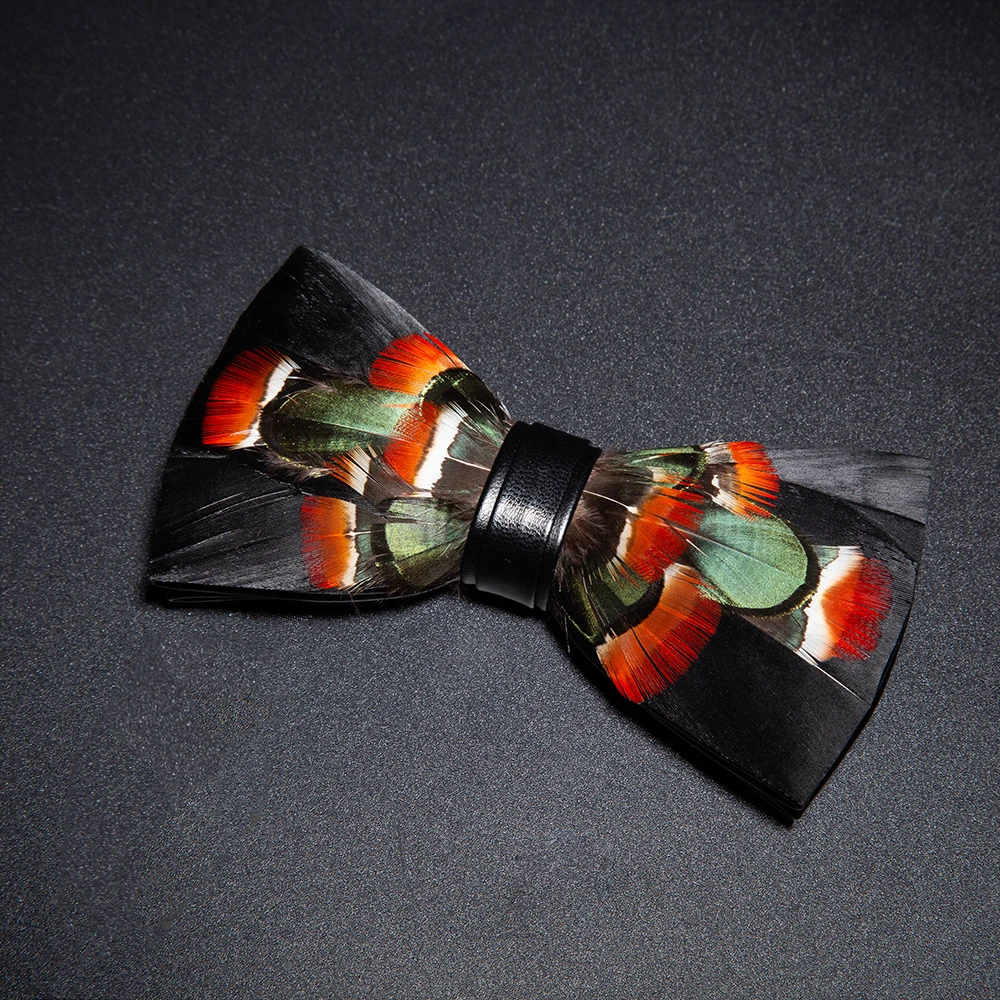 JEMYGINS New Design Men's Wedding Bow Tie Fashion Handmade Feather BowTie Gift for Birthday Party Men Bow Tie Suit Accessories