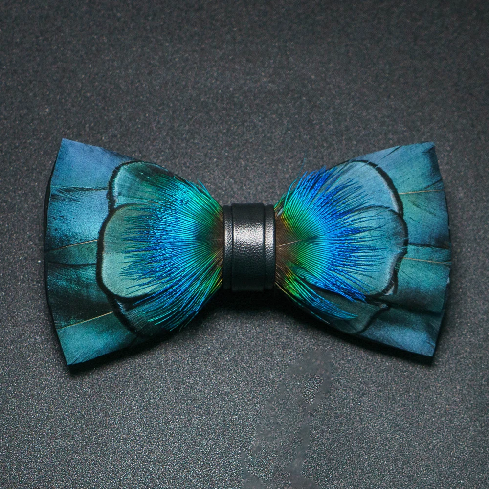 JEMYGINS New Design Men's Wedding Bow Tie Fashion Handmade Feather BowTie Gift for Birthday Party Men Bow Tie Suit Accessories