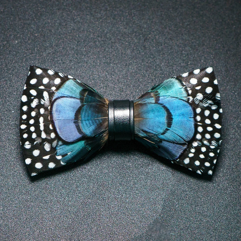JEMYGINS New Design Men's Wedding Bow Tie Fashion Handmade Feather BowTie Gift for Birthday Party Men Bow Tie Suit Accessories