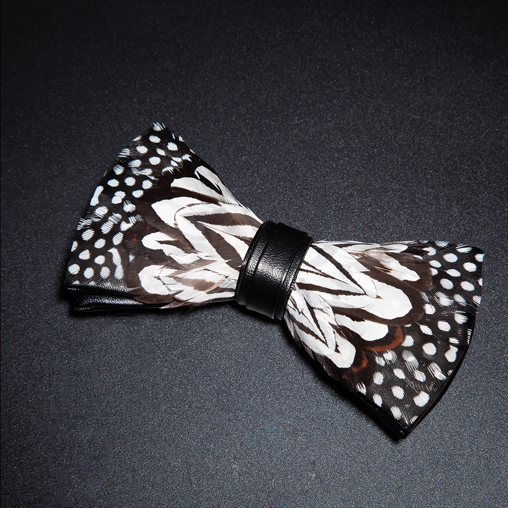 JEMYGINS New Design Men's Wedding Bow Tie Fashion Handmade Feather BowTie Gift for Birthday Party Men Bow Tie Suit Accessories