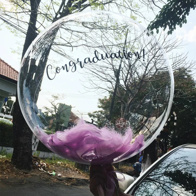 Colorful Feathers for Transparent Bobo Ballons Filled Baby Shower Decor IT IS A BOY GIRL Ballons Birthday Wedding Decors Balloon