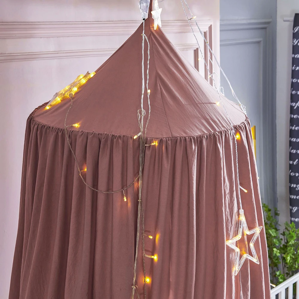 Battilo Kids Bed Mosquito Net Bed Canopy for Boys & Girls Room Bed Curtain for Child Crib Children Tent Hanging Round Play Tent
