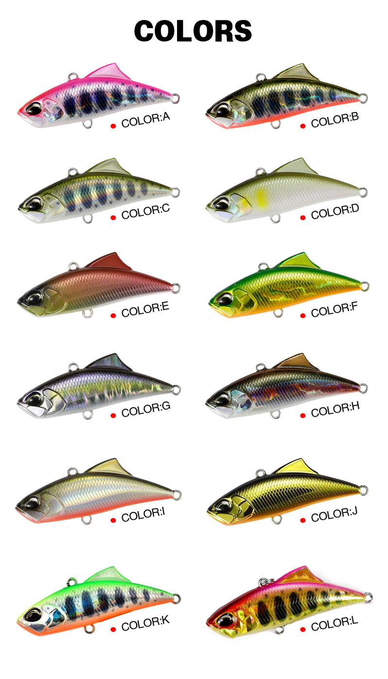 Japan VIB Fishing Lures Spearhead RYUKI Vibration 45S Lure for Summer and Winter Artificial Bait Trouts Tackle Pike Accessories
