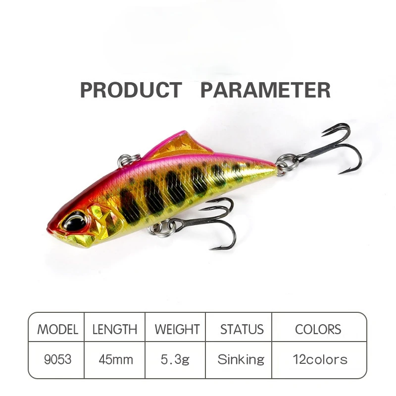 Japan VIB Fishing Lures Spearhead RYUKI Vibration 45S Lure for Summer and Winter Artificial Bait Trouts Tackle Pike Accessories