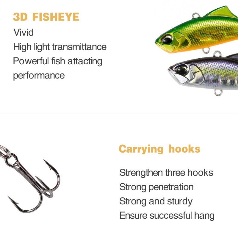 Japan VIB Fishing Lures Spearhead RYUKI Vibration 45S Lure for Summer and Winter Artificial Bait Trouts Tackle Pike Accessories