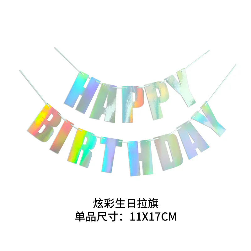 Color Happy Birthday Letter Banner Adult Kids Happy Birthday Party Decor Garlands Birthday Photo Props Banner Supplies