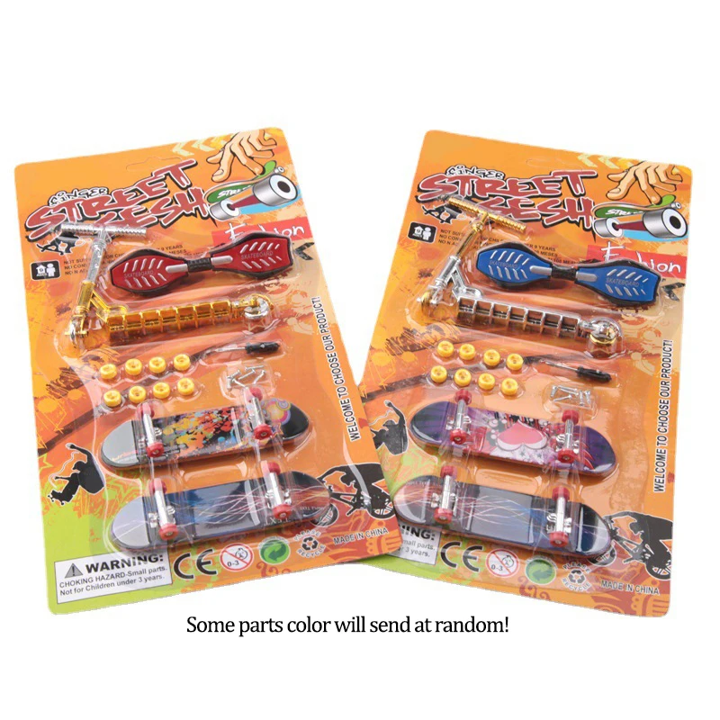 Plastic Fingerboard Toys with Scooter Roller Skating Shoes Tools Wooden Skateboard Platform Finger Skteboard Kits for Kids