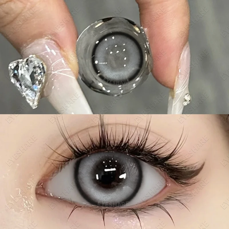 EYESHARE Natural Brown Color Contact Lenses for Eyes 1Pair Colored Lenses Beautiful Pupil Makeup Yearly Use Eye Colored Contacts