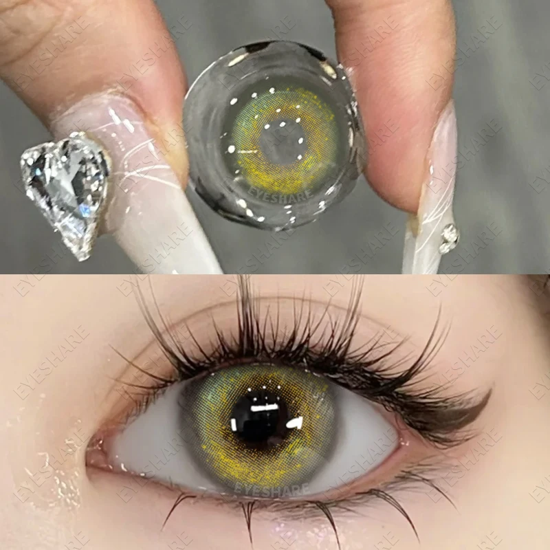 EYESHARE Natural Brown Color Contact Lenses for Eyes 1Pair Colored Lenses Beautiful Pupil Makeup Yearly Use Eye Colored Contacts