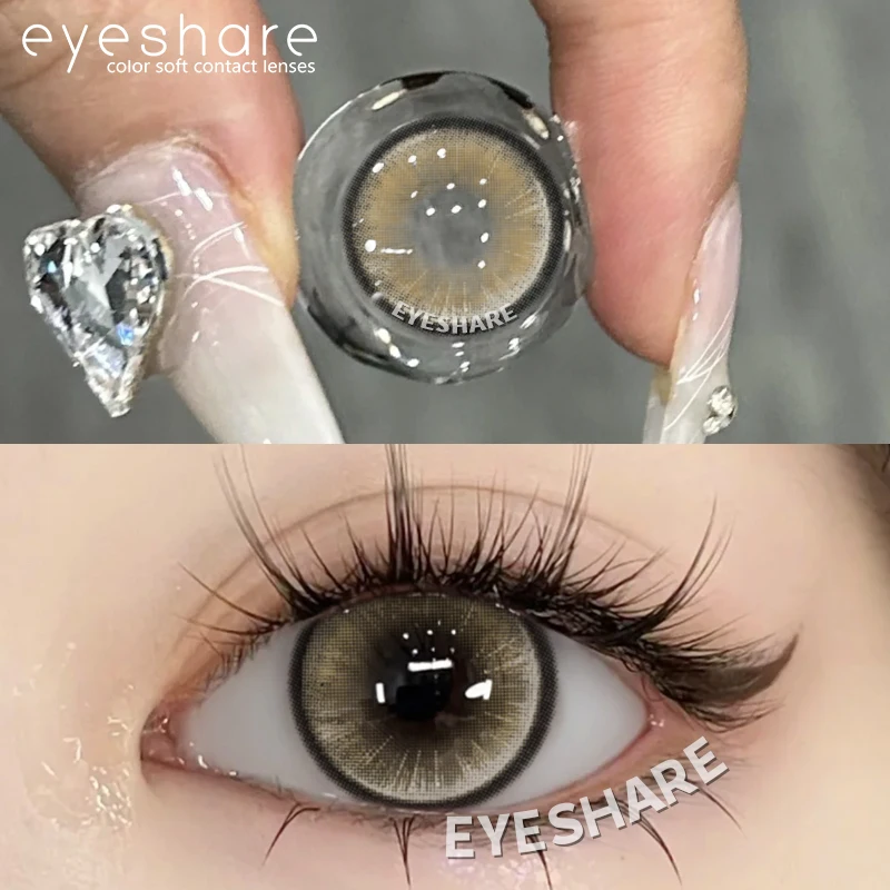 EYESHARE Natural Brown Color Contact Lenses for Eyes 1Pair Colored Lenses Beautiful Pupil Makeup Yearly Use Eye Colored Contacts