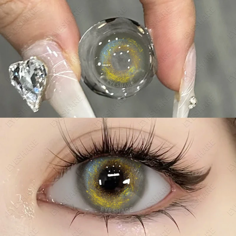 EYESHARE Natural Brown Color Contact Lenses for Eyes 1Pair Colored Lenses Beautiful Pupil Makeup Yearly Use Eye Colored Contacts