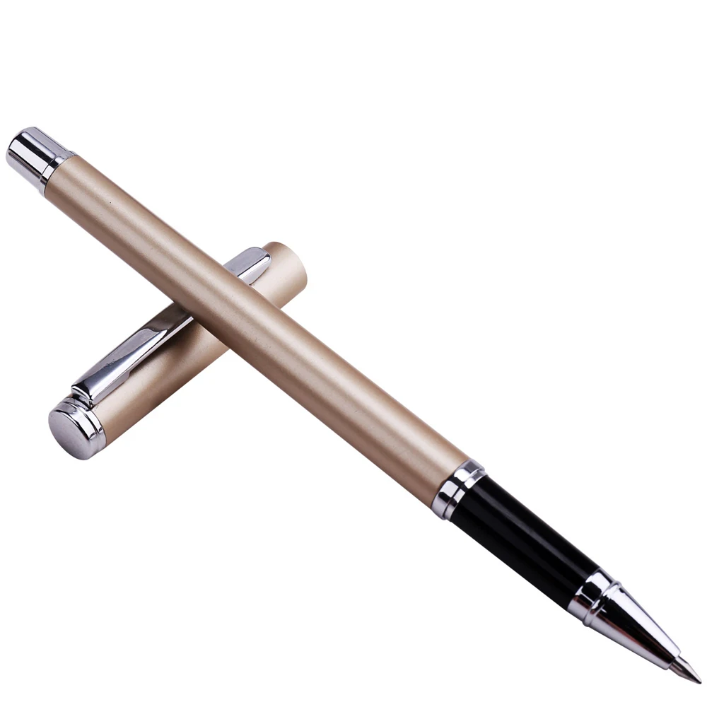 1+20Pcs Metal Gel Ink Sign Pen Rotating 0.5MM Black Switzerland Refill Business Signing School Office Stationery Ballpen