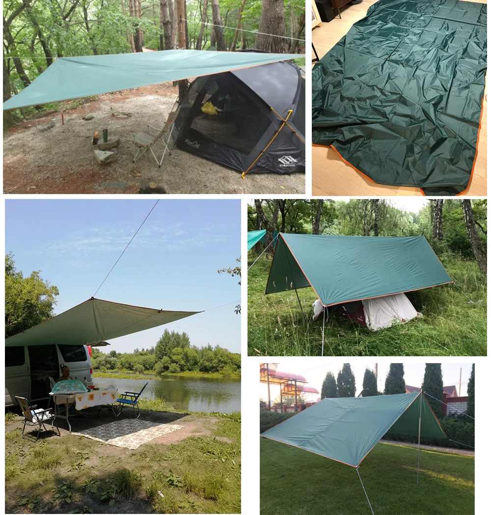 4x4m 5x3m 4x3m 3x3m Ultralight Waterproof Tarp Tent Large Camping Awning Sun Shelter Garden Canopy Outdoor Beach Shade Hiking