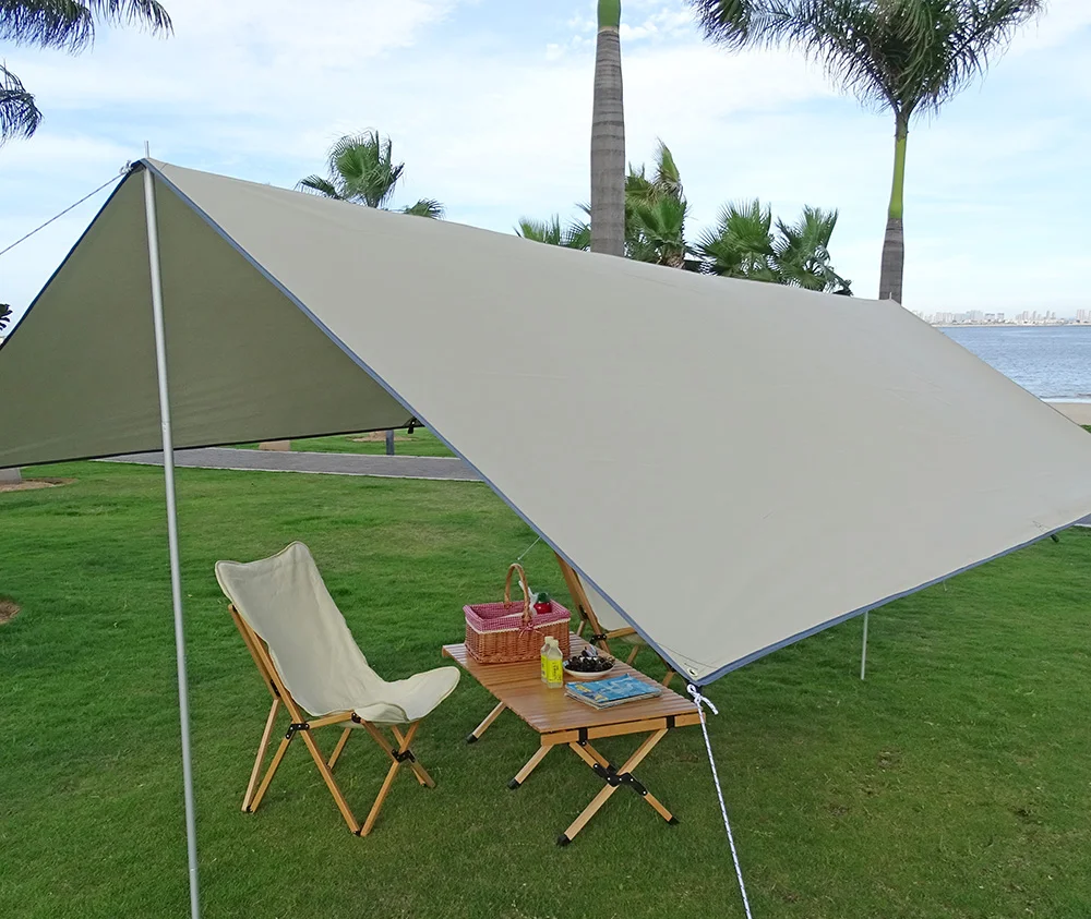 4x4m 5x3m 4x3m 3x3m Ultralight Waterproof Tarp Tent Large Camping Awning Sun Shelter Garden Canopy Outdoor Beach Shade Hiking