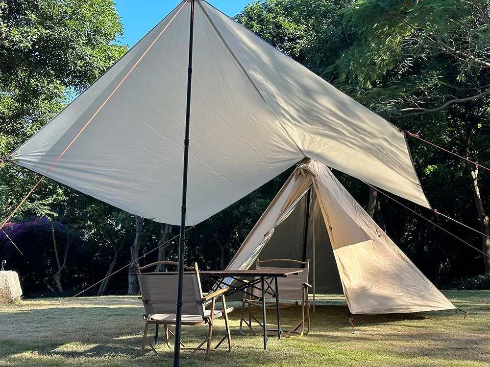 4x4m 5x3m 4x3m 3x3m Ultralight Waterproof Tarp Tent Large Camping Awning Sun Shelter Garden Canopy Outdoor Beach Shade Hiking