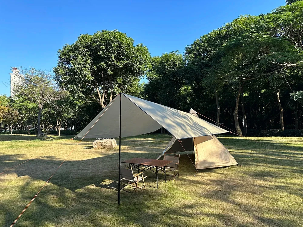 4x4m 5x3m 4x3m 3x3m Ultralight Waterproof Tarp Tent Large Camping Awning Sun Shelter Garden Canopy Outdoor Beach Shade Hiking