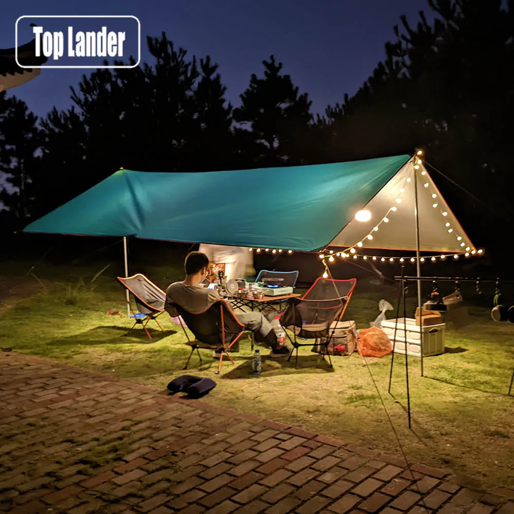 4x4m 5x3m 4x3m 3x3m Ultralight Waterproof Tarp Tent Large Camping Awning Sun Shelter Garden Canopy Outdoor Beach Shade Hiking