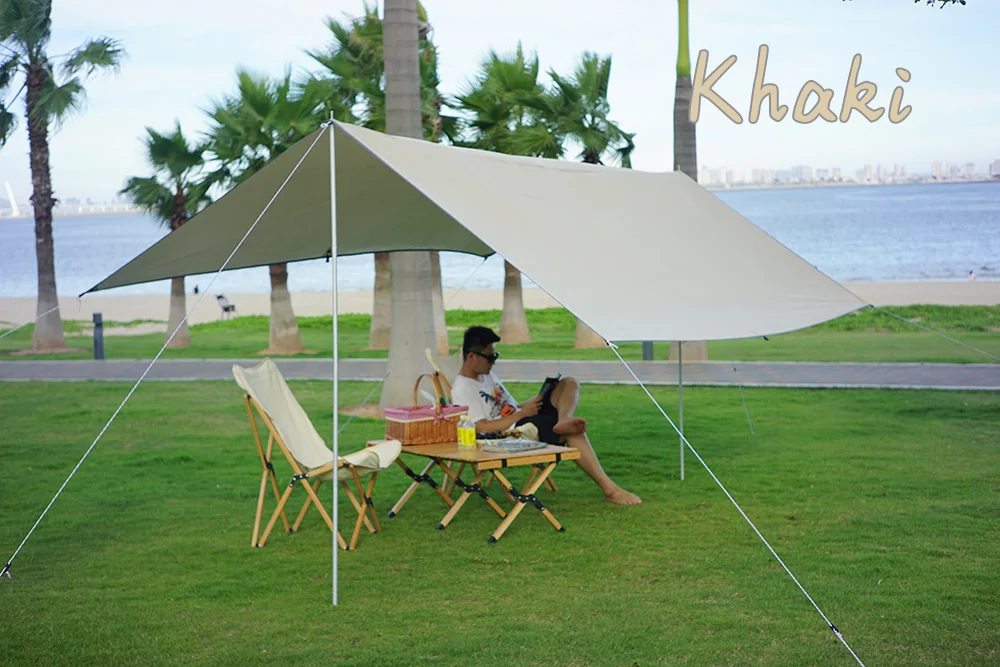 4x4m 5x3m 4x3m 3x3m Ultralight Waterproof Tarp Tent Large Camping Awning Sun Shelter Garden Canopy Outdoor Beach Shade Hiking
