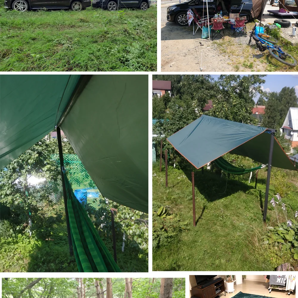 4x4m 5x3m 4x3m 3x3m Ultralight Waterproof Tarp Tent Large Camping Awning Sun Shelter Garden Canopy Outdoor Beach Shade Hiking