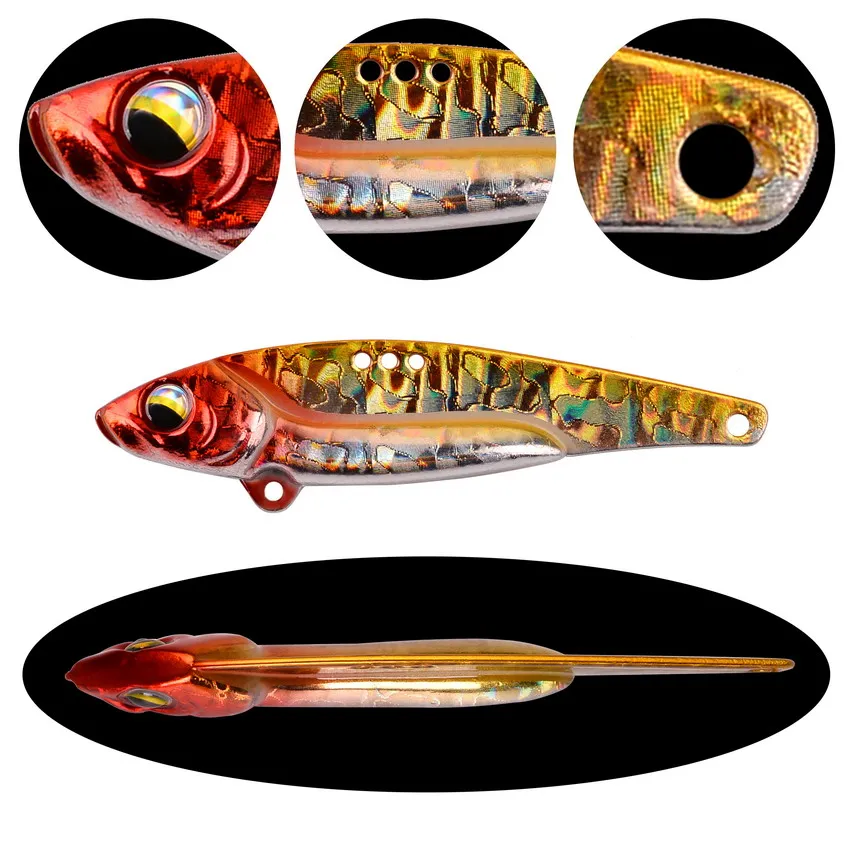 Coated Copper Metal VIB vibration Bait Fishing Lures 10g 14g 20g Jigs Trout Winter Fishing Hard Baits Tackle Pesca