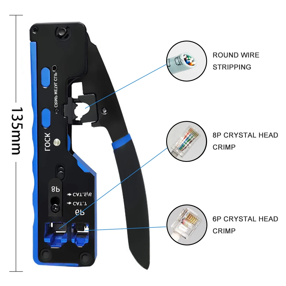 Network cable clamp pliers stripping Crimping pliers/Professional Network Cable Tester RJ45 RJ11 RJ12 CAT5 UTP LAN Cable Tester